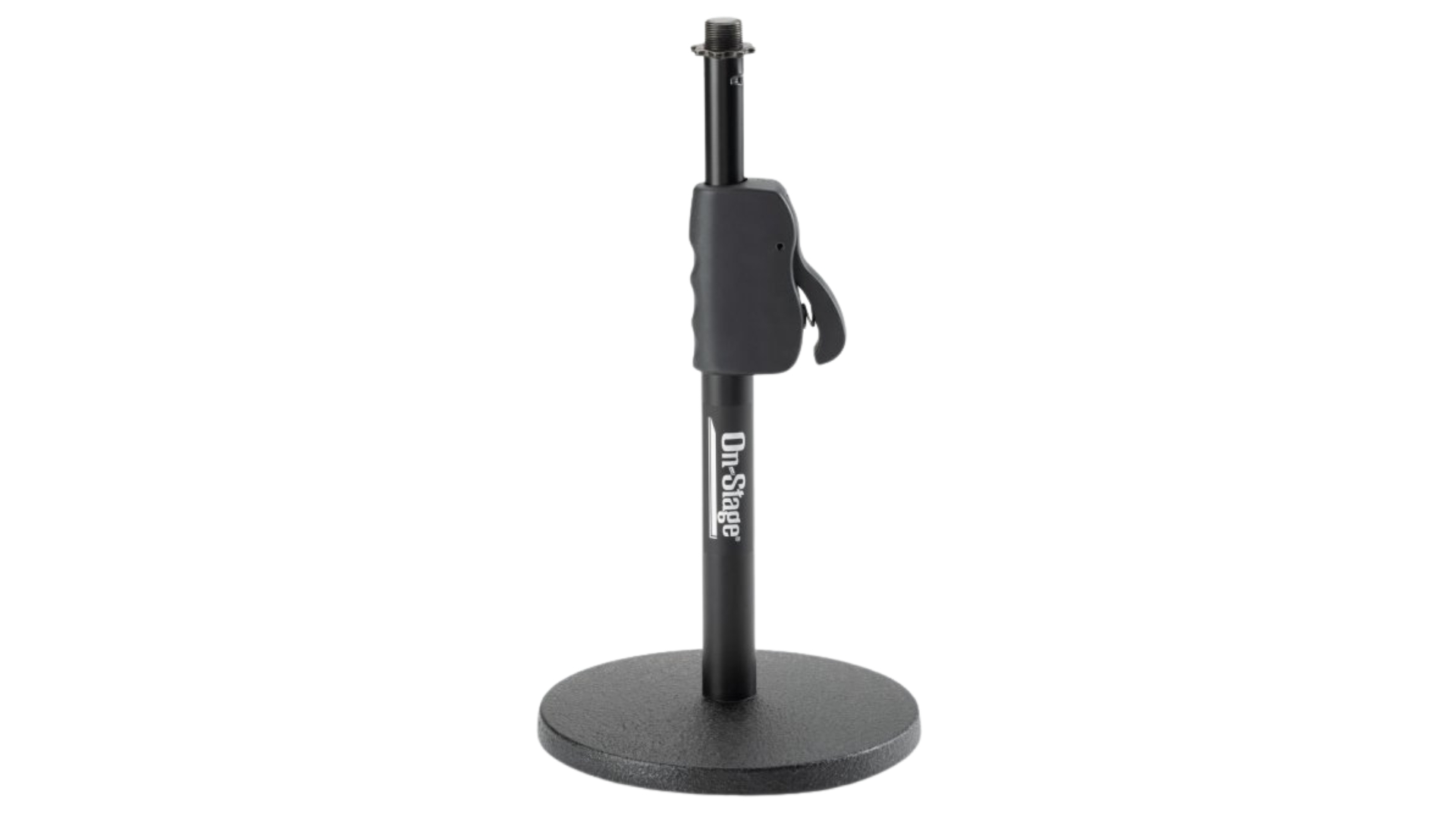 An On Stage DS7200QRB desktop mic stand
