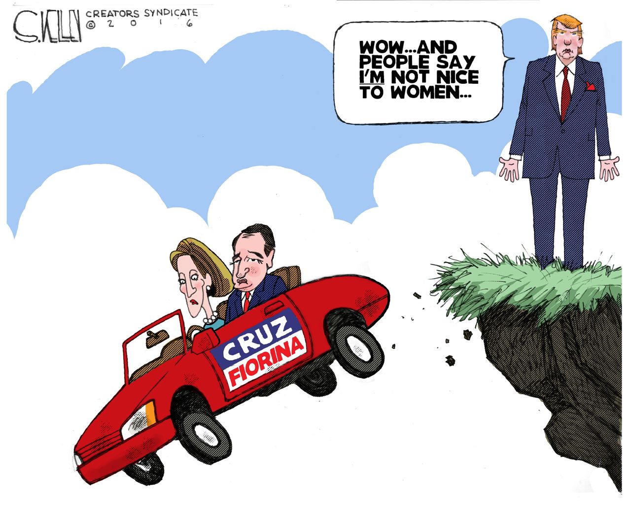 Political cartoon U.S. Cruz Fiorina 2016