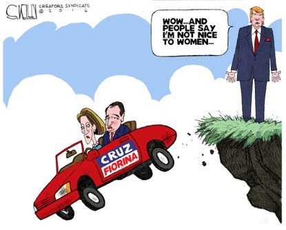 Political cartoon U.S. Cruz Fiorina 2016