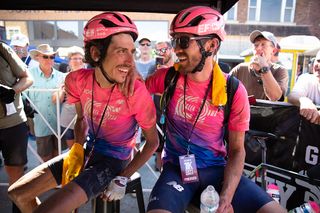 Alex Howes told Lachlan Morton "I suppose I owe you a beer," after their finish. Morton waited when Howes flatted around mile 130.