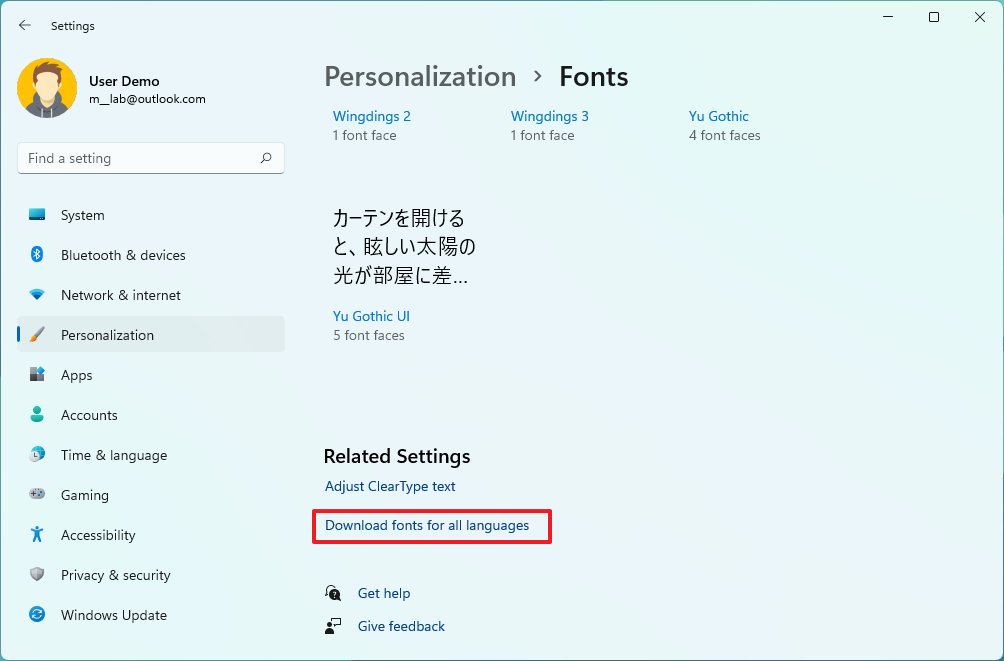 Download fonts for all languages