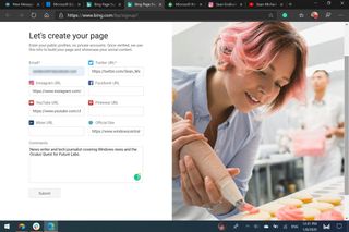 Bing Pages signup