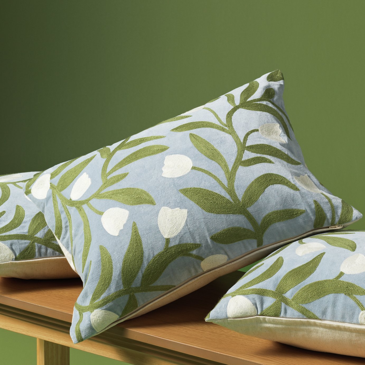 Habitat X Scion Odette Crewel Embroidery Cushion - 40x55cm