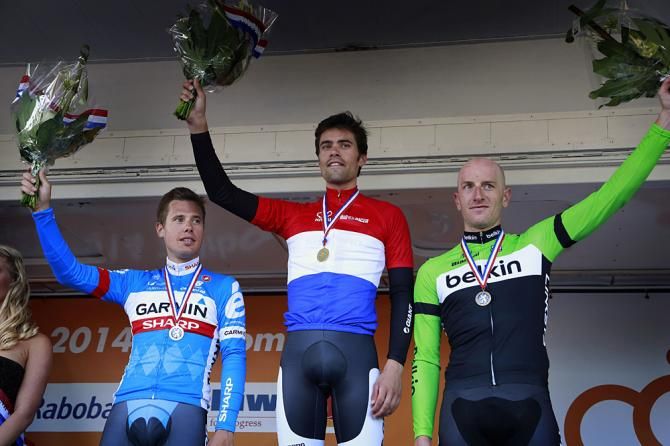 Sebastian Langeveld, Tom Dumoulin and Jos van Emden on the Dutch TT podium