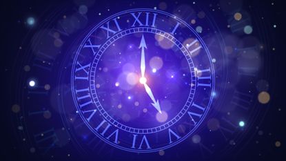 Magic clock in space, concept of time or numerology