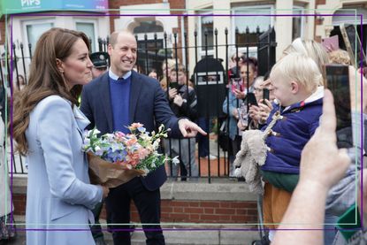Kate Middleton and Prince William meeting a baby