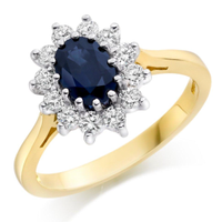18ct Gold Diamond Sapphire Cluster Ring, was £3,750 now £2,795 | Beaverbrooks