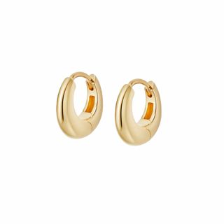 Estée Lalonde Mini Dome Huggie Earrings 18ct Gold Plate