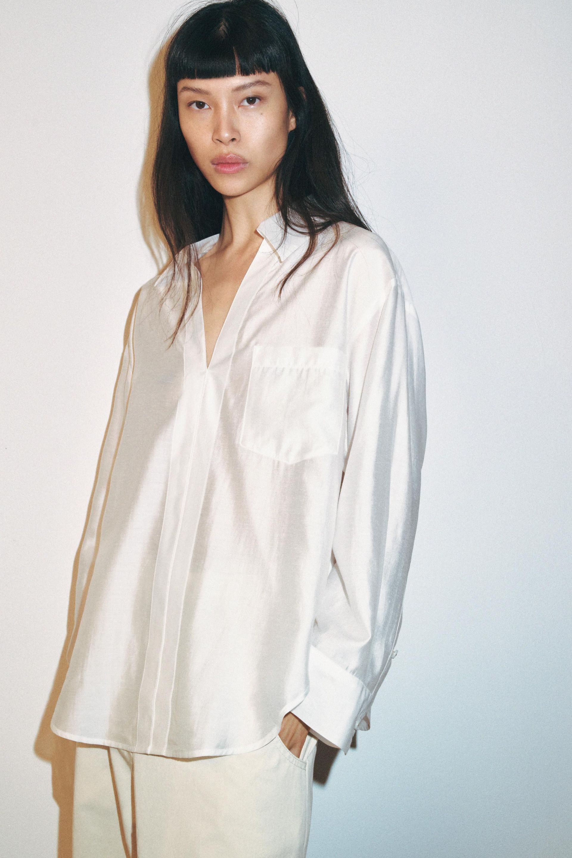 Oversized Satin Effect Shirt