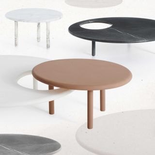 Honore tables by Elisa Ossino for De Padova at Salone 2023