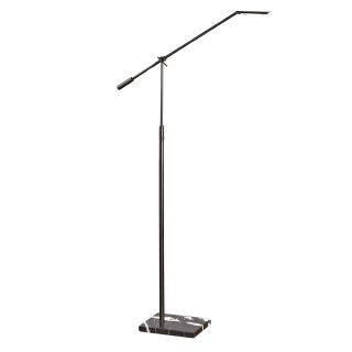 Pottery Barn Post LED Marble Floor Lamp in black