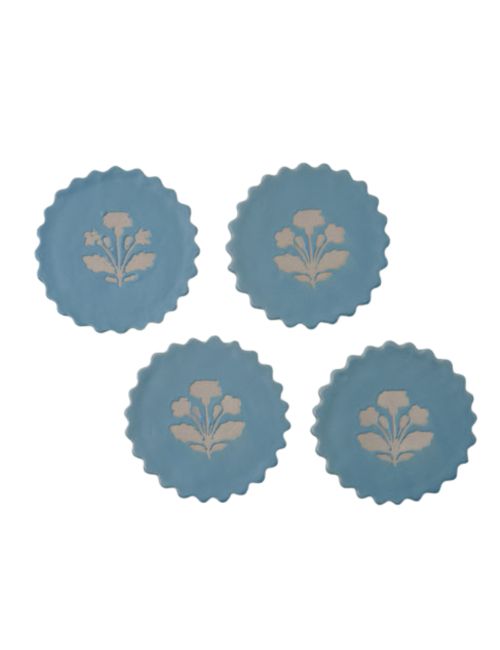 Micro-Scallop Floral Coaster Set of Four