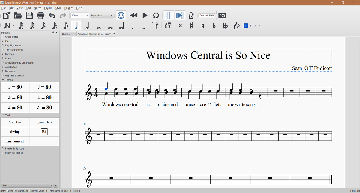 MuseScore 2 is a powerful Windows 10 app for music composition and