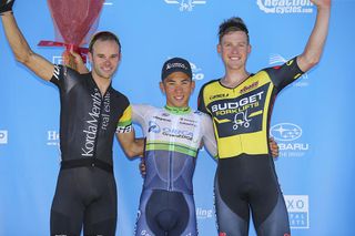 The stage two podium