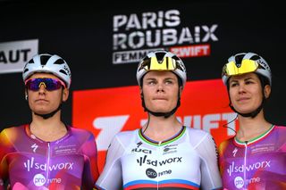 Kopecky at the start of Paris Roubaix