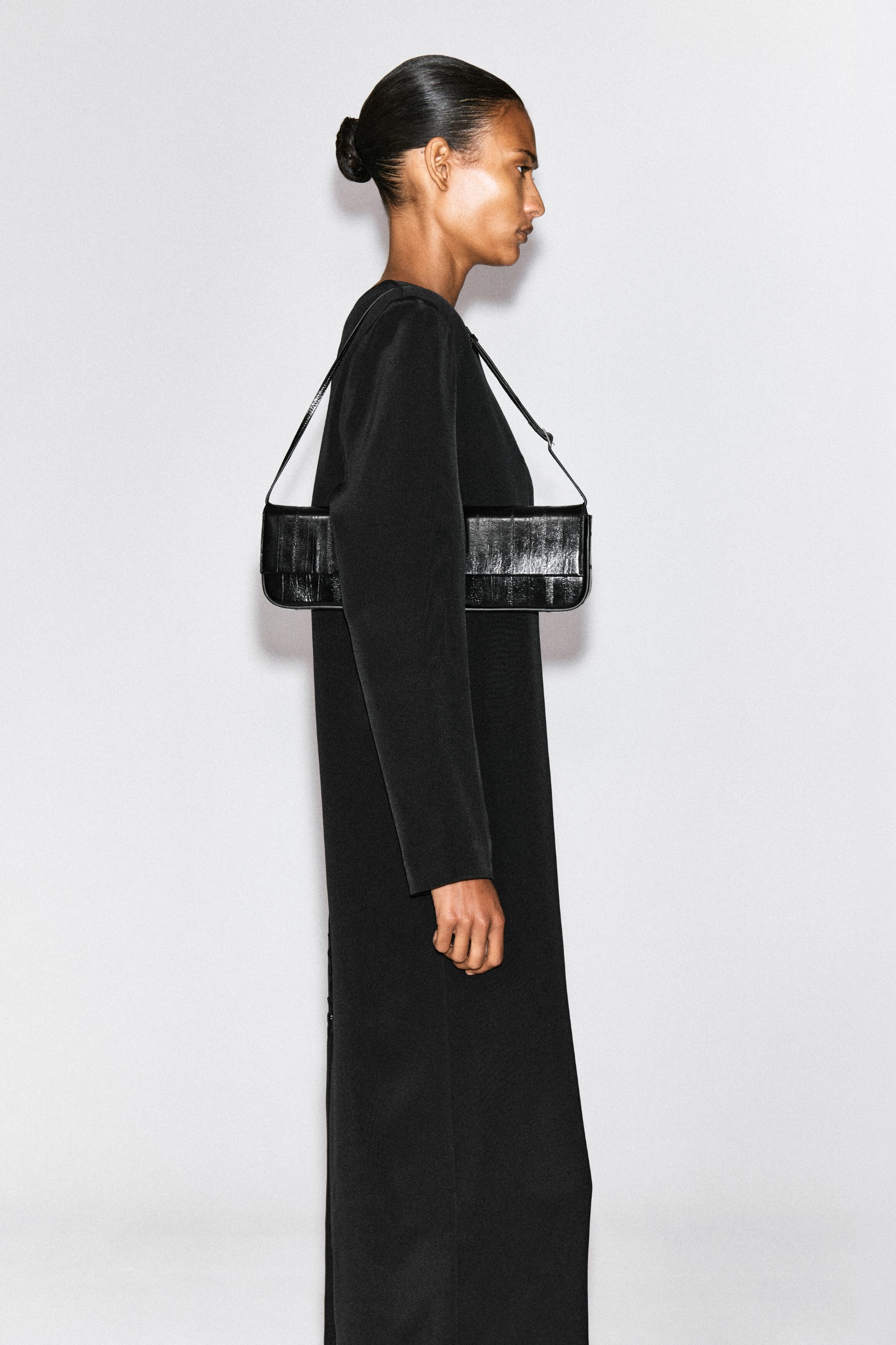 Parquet Clutch Bag - Eel-Effect Leather