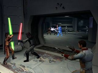 The combat was d20 based like Neverwinter Nights, but the lightsaber fights still looked pretty good in KOTOR.