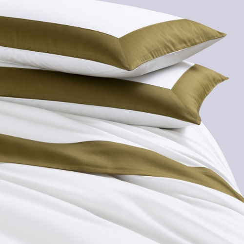 Frette, Bold Sheet Set - Milk and Olive