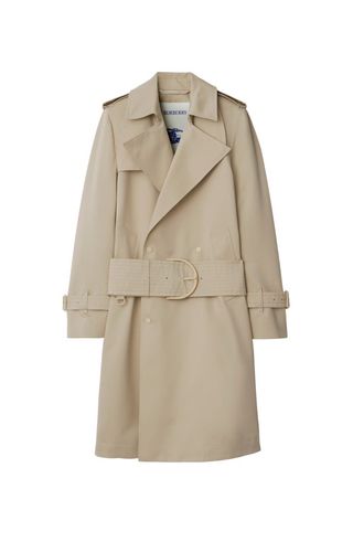 Mid-Length Cotton Silk Trench Coat