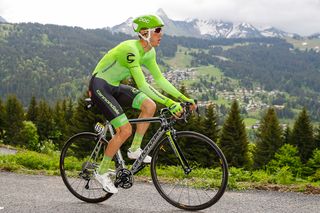 Pierre Rolland in action during the Dauphine prologue.