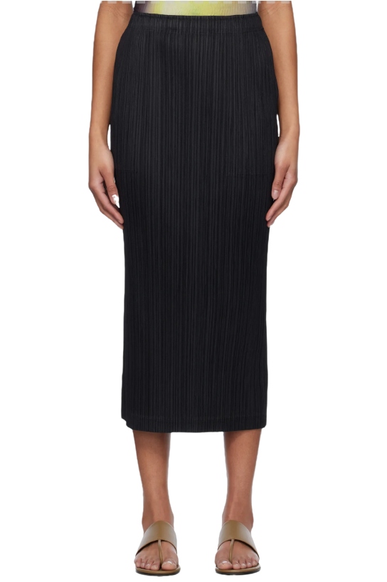 Black Thicker Bottoms 1 Midi Skirt