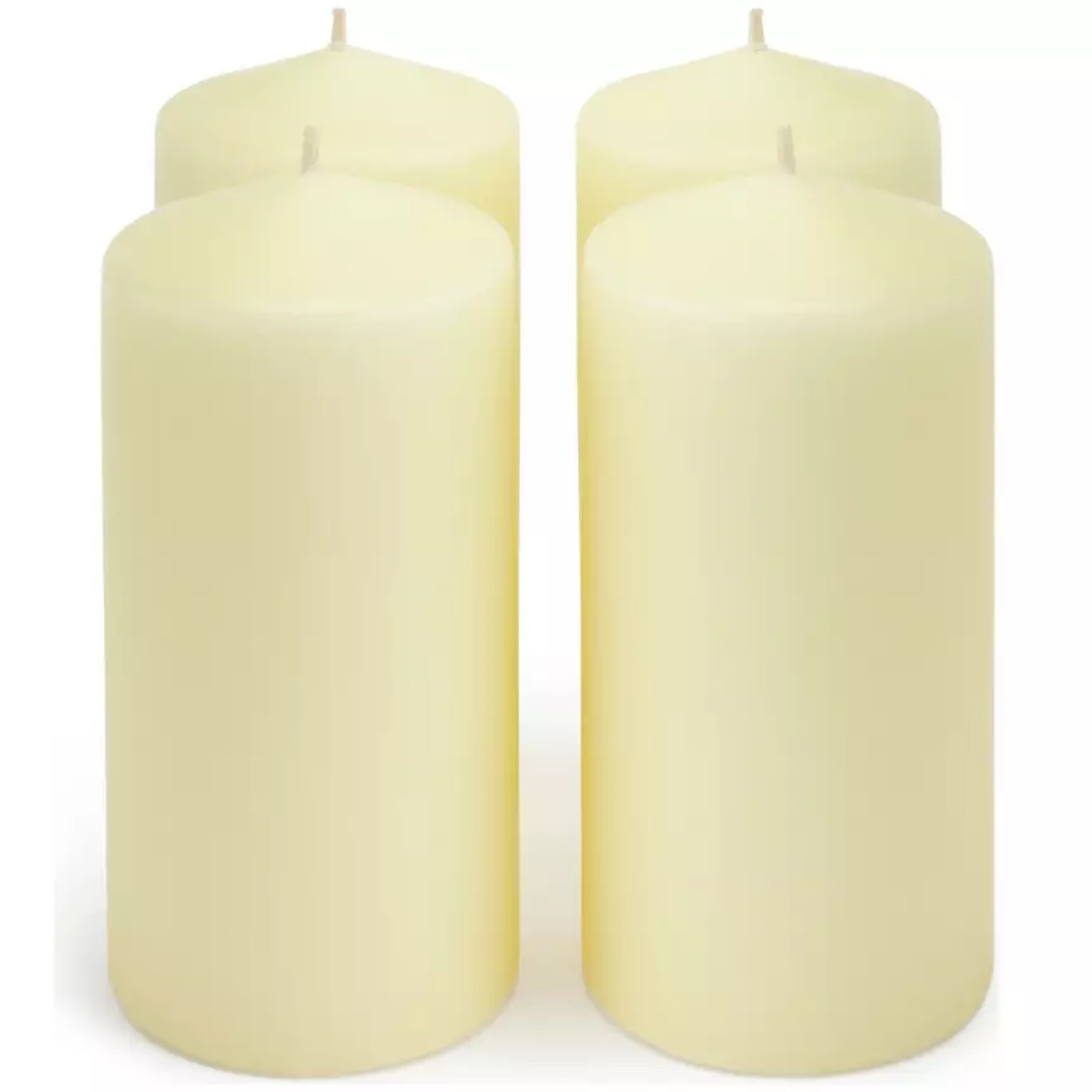Habitat Large Pillar Candle Set - Ivory - Pack of 4