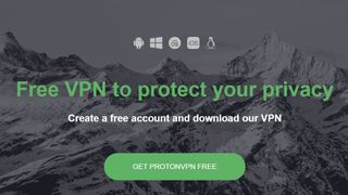 ProtonVPN free landing page