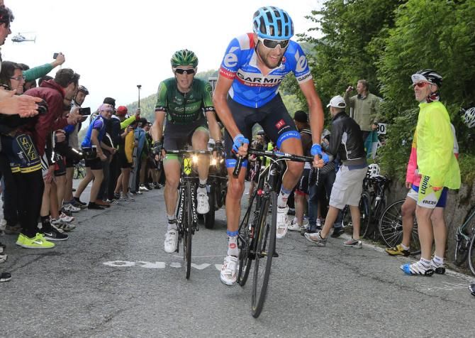 Ryder Hesjedal (Garmin - Sharp) leads Pierre Rolland (Europcar)
