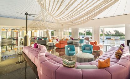 Colourful seating area at W Goa