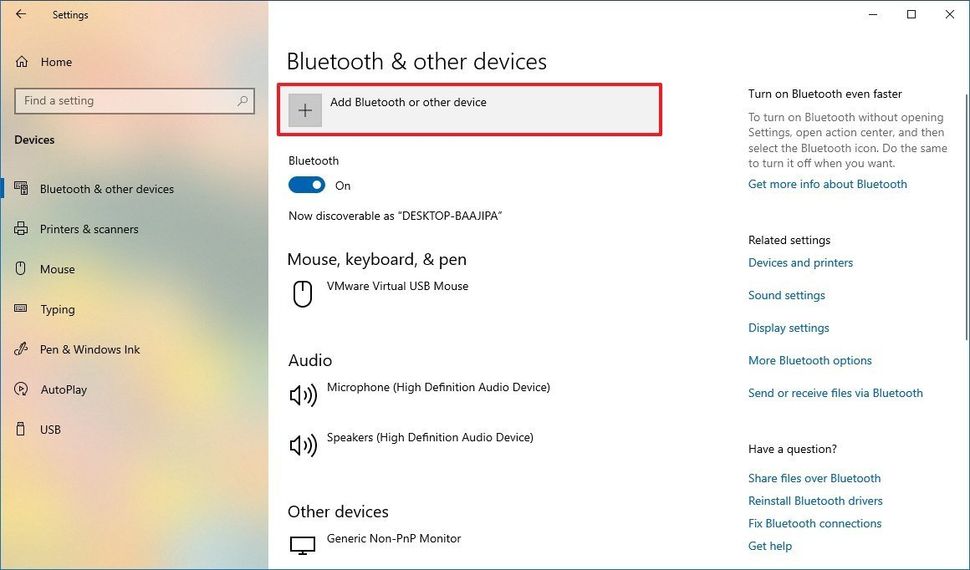 How to add or remove devices using the Settings app on Windows 10 ...