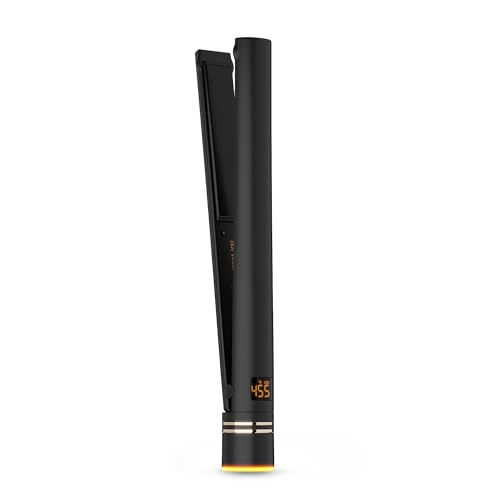 Hot Tools Pro Artist Black Gold Ionic 1 Inch Flat Iron - Use as Straightener for Sleek Straight Hair or Use Rounded Edges for Shiny Curls and Waves, Stylist-Preferred Styles