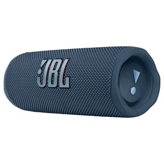 the jbl flip 6 in blue on a white background