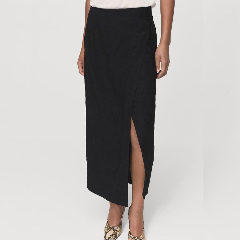 black wrap skirt