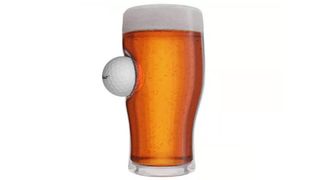 Beer Glass With Real Golf Ball Embedded