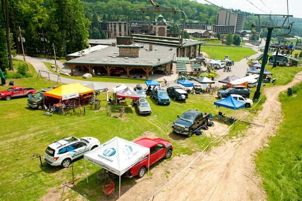 Looking down from the course at Seven Springs