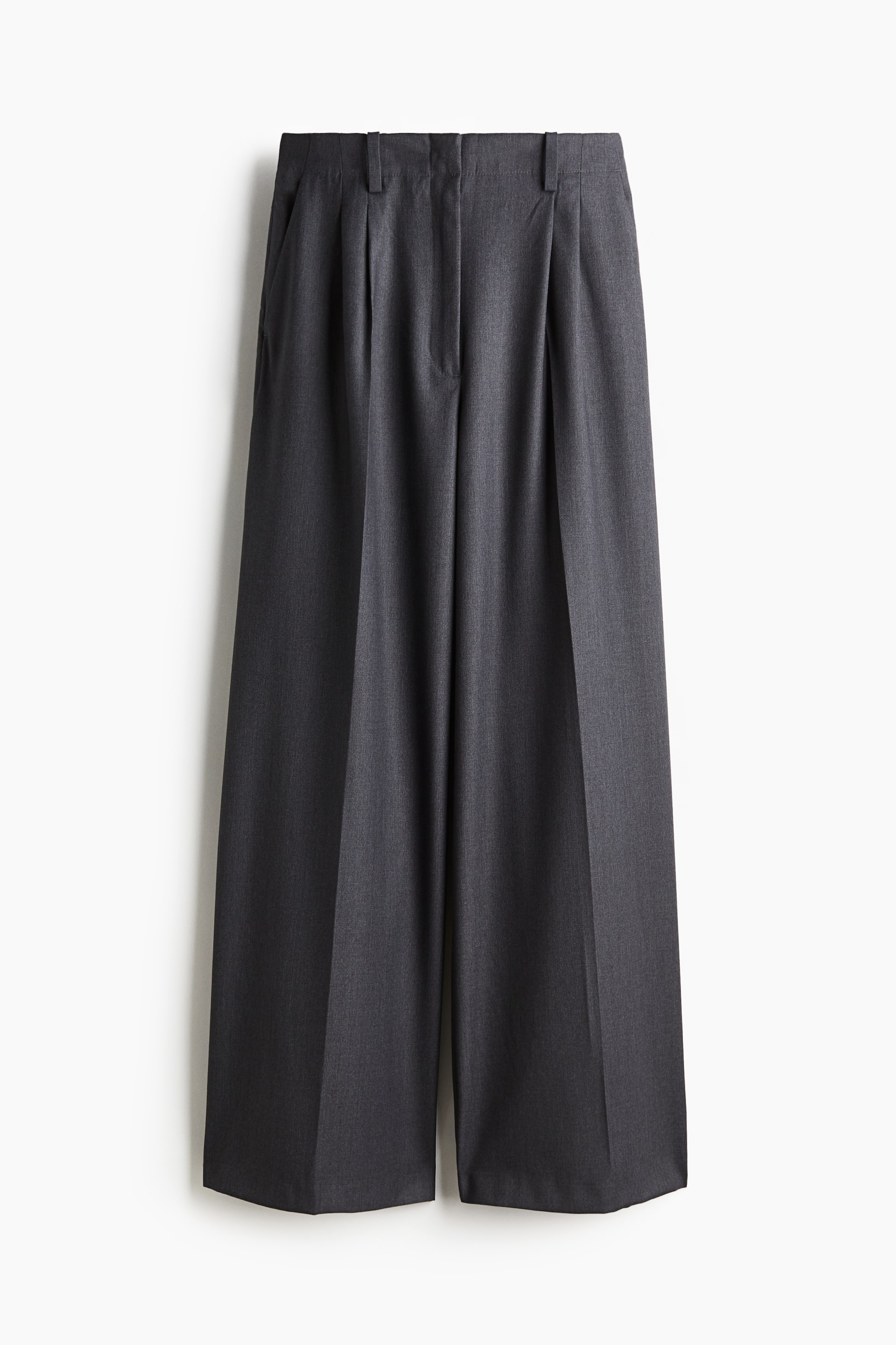 Wide Twill Trousers - Black
