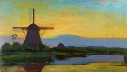 Piet Mondrian (1872-1944), Oostzijdse Mill with Extended Blue, Yellow and Purple Sky, 1907-1908 Oil on canvas, 67.5 cm x 117