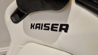 The "Kaiser" embroidered logo on the AndaSeat Kaiser 4 XL