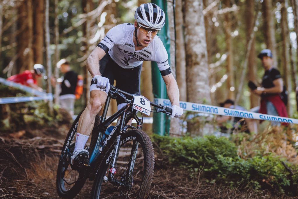 Australias Anton Cooper competes in the Mens Cross Country competition of the UCI Mountain Bike World Cup in Leogang Austria on June 13 2021 Austria OUT Photo by JFK various sources AFP Austria OUT Photo by JFKEXPAAFP via Getty Images