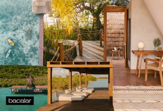 A collage of images featuring Bacalar, Mexico.