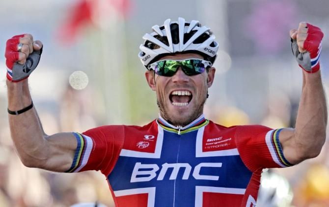 Thor Hushovd winning for BMC Racing