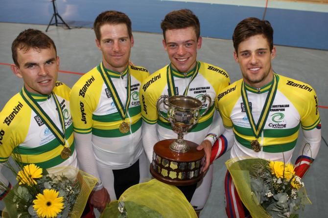 The happy South Australian national 4km team pursuit champions