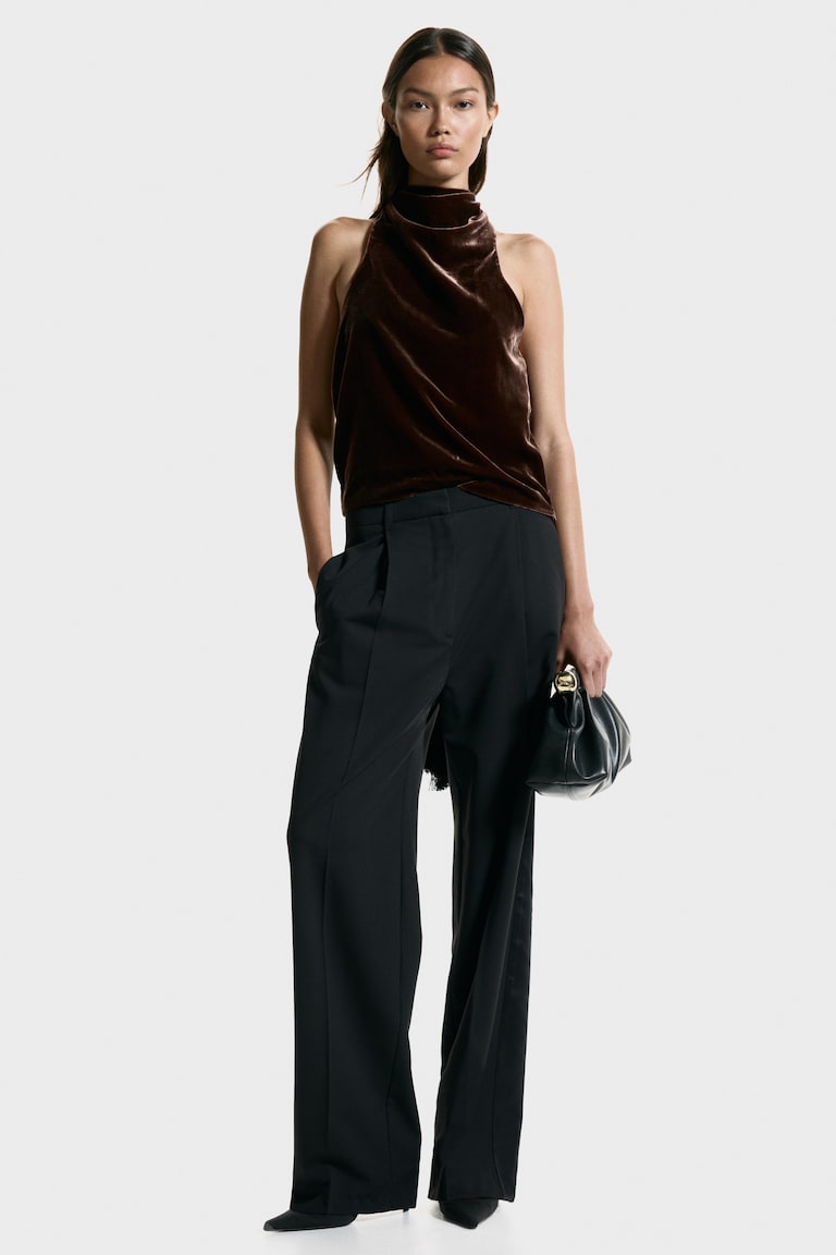 Velvet Halterneck Top