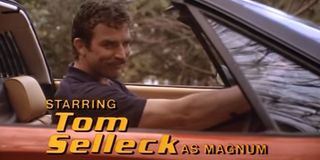 Tom Selleck in Magnum P.I. intro screen shot CBS