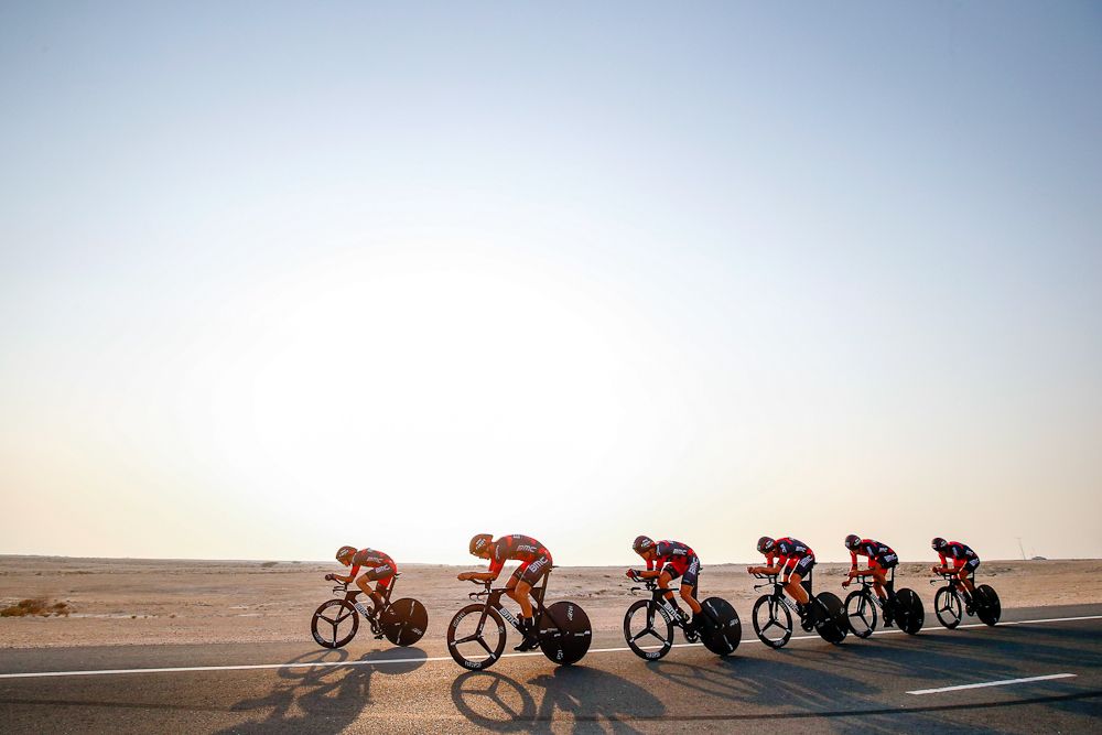 The sun sets on the 2016 Worlds TTT in Dohar, Qatar
