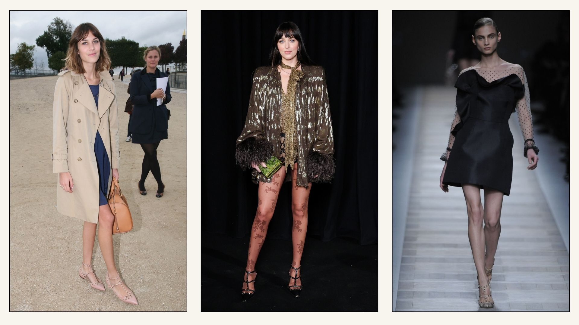 Collage of Valentino Rockstud heels