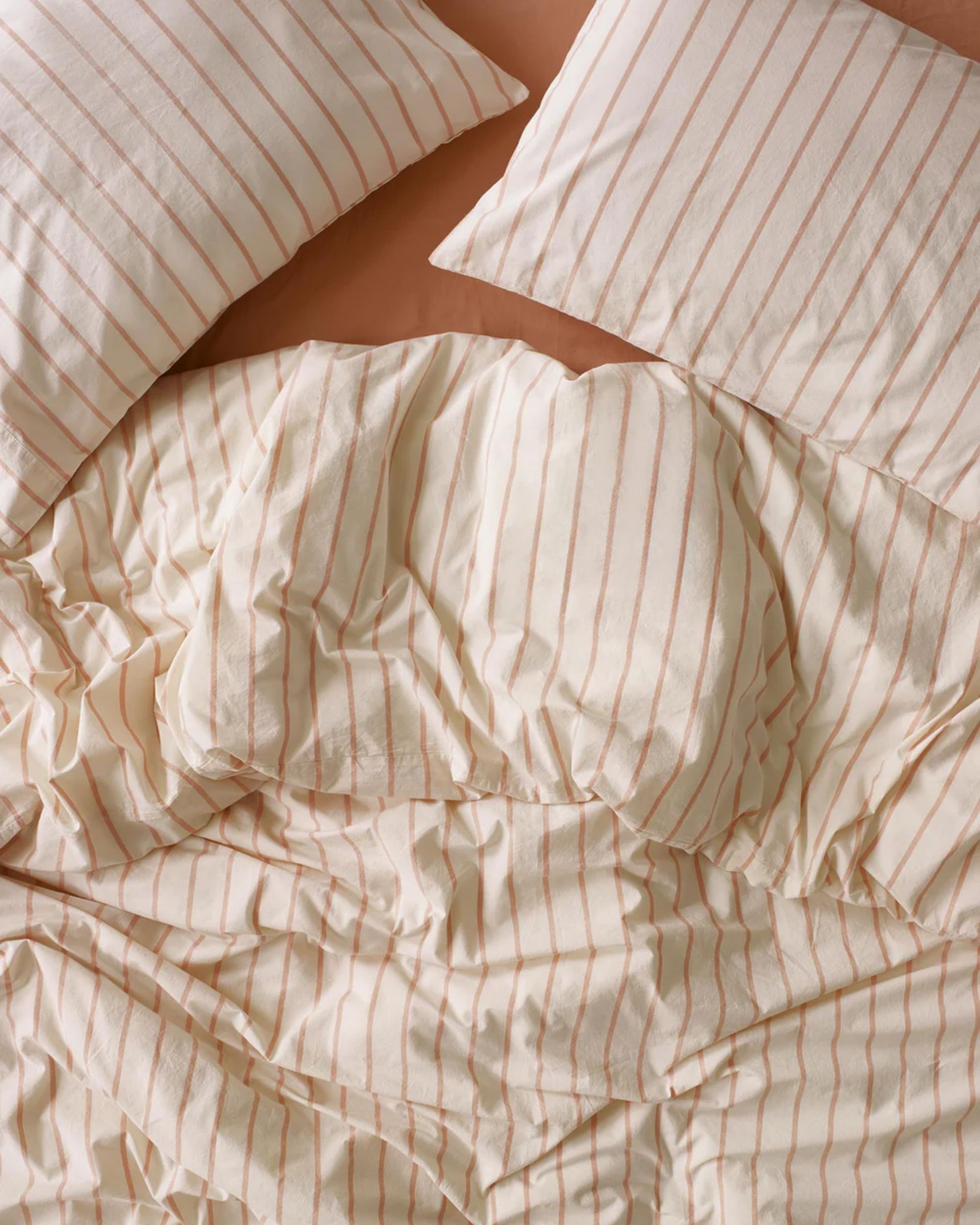 Piglet in Bed, Blush Pink Slumber Stripe Cotton Duvet Cover