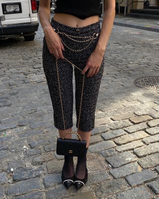a woman in pants and tights