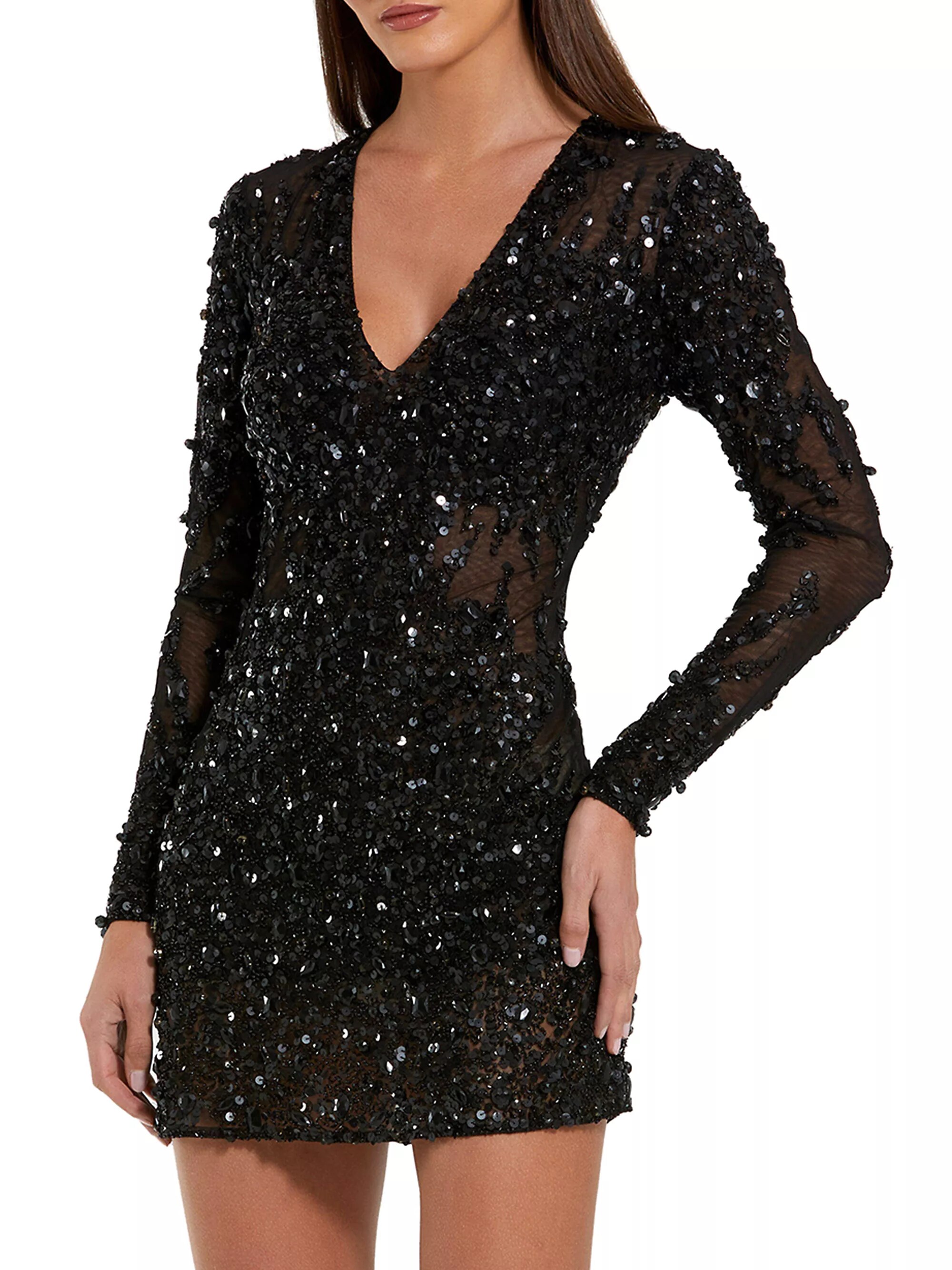 Sheer Sequined Minidress