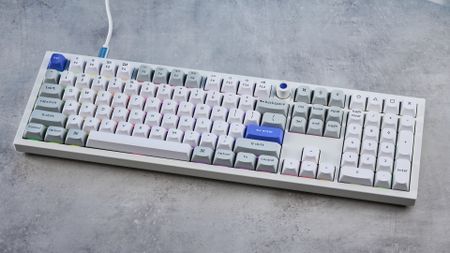 A Keychron Q6 HE 8K wired gaming keyboard with Hall Effect switches
